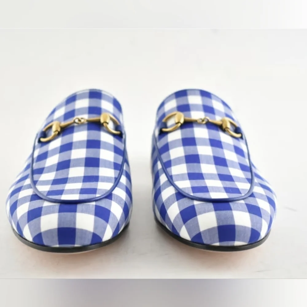 COPY - Gucci Malaga Kid Princetown Vichy Gingham Slip on/Loafer/Mule, size 37 - Picture 4 of 12